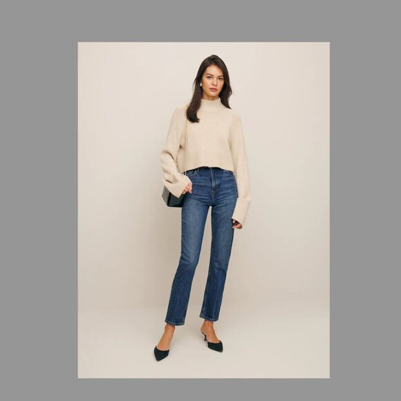 Reformation Liza Ultra High Rise Straight Jeans Blue - Size 24 NWT - Picture 3 of 4